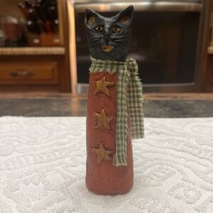 Vintage E. Smithson Folk Art Halloween Black Cat.  Adorable and Colllectible.